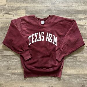 Vintage 90s Champion Reverse Weave Texas A&M Sweatshirt Size Medium